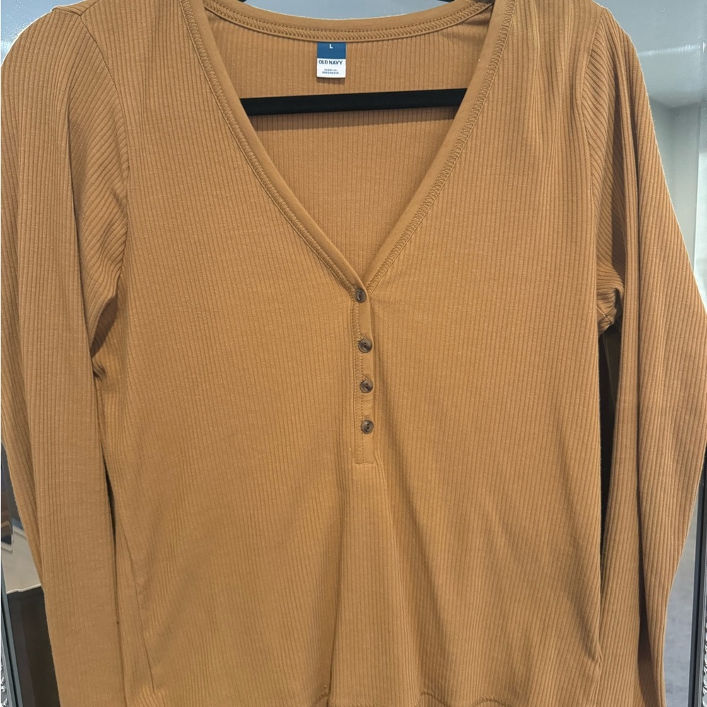 Old Navy Women's Tan Ribbed Top